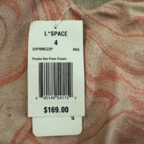 $169 L*Space Pheobe Swirled Pink One-Piece Swimsuit